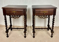 Pair of Spanish Barley Twist Nightstands, 1930s