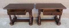 Pair of Spanish Baroque Style Bedside Tables with Drawers