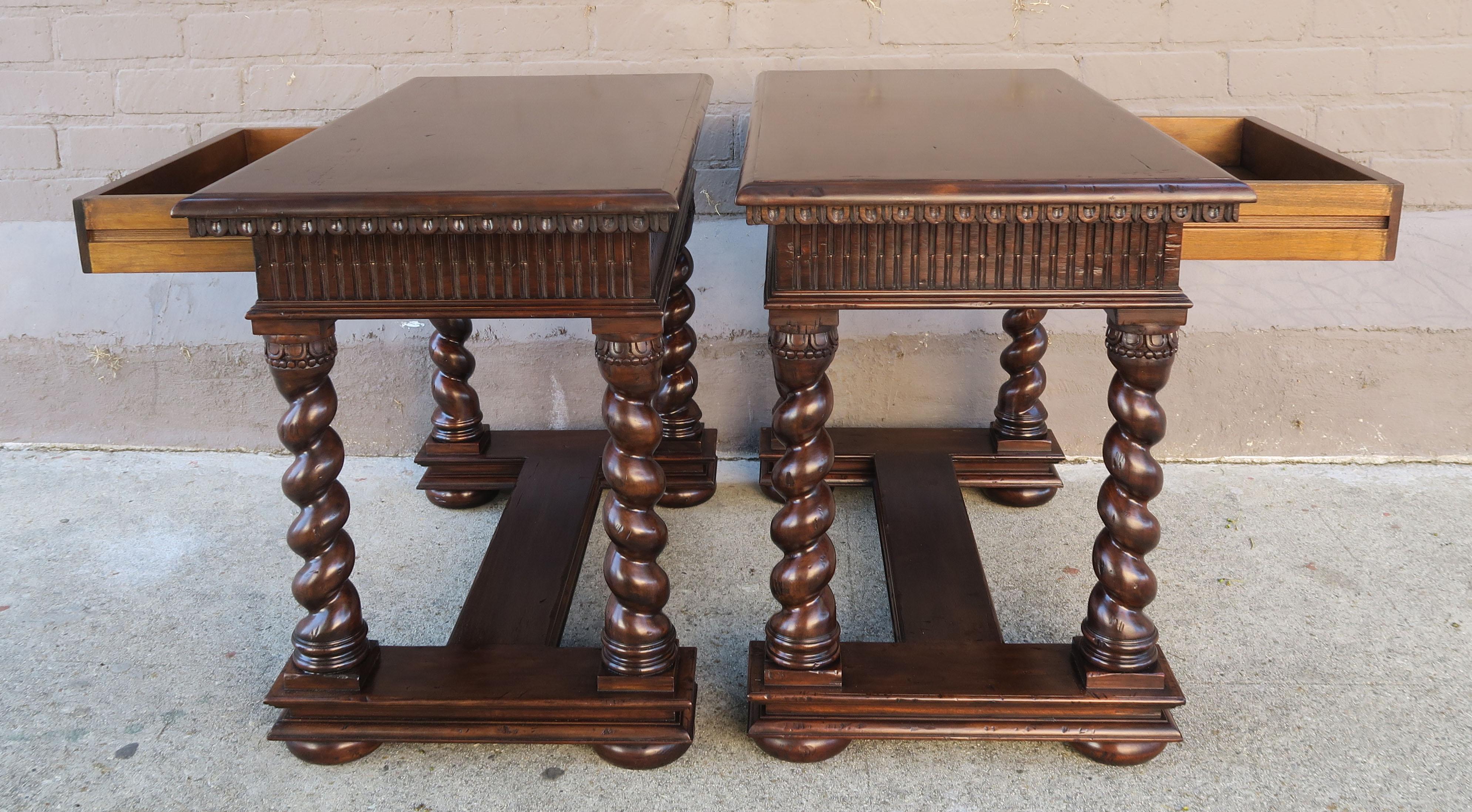 Pair of Spanish Baroque Style Bedside Tables with Drawers 3