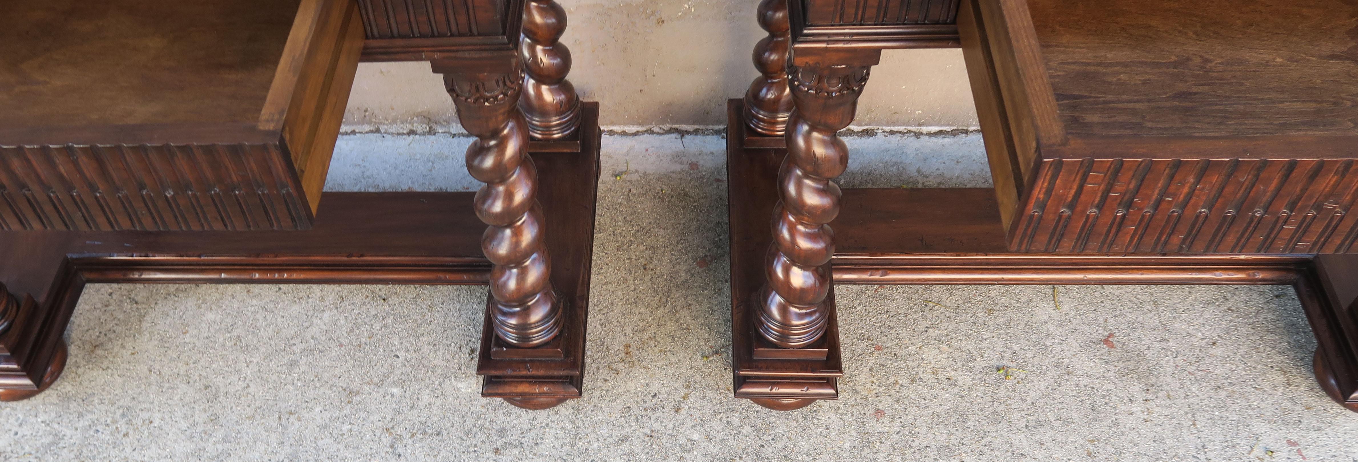 Pair of Spanish Baroque Style Bedside Tables with Drawers 4