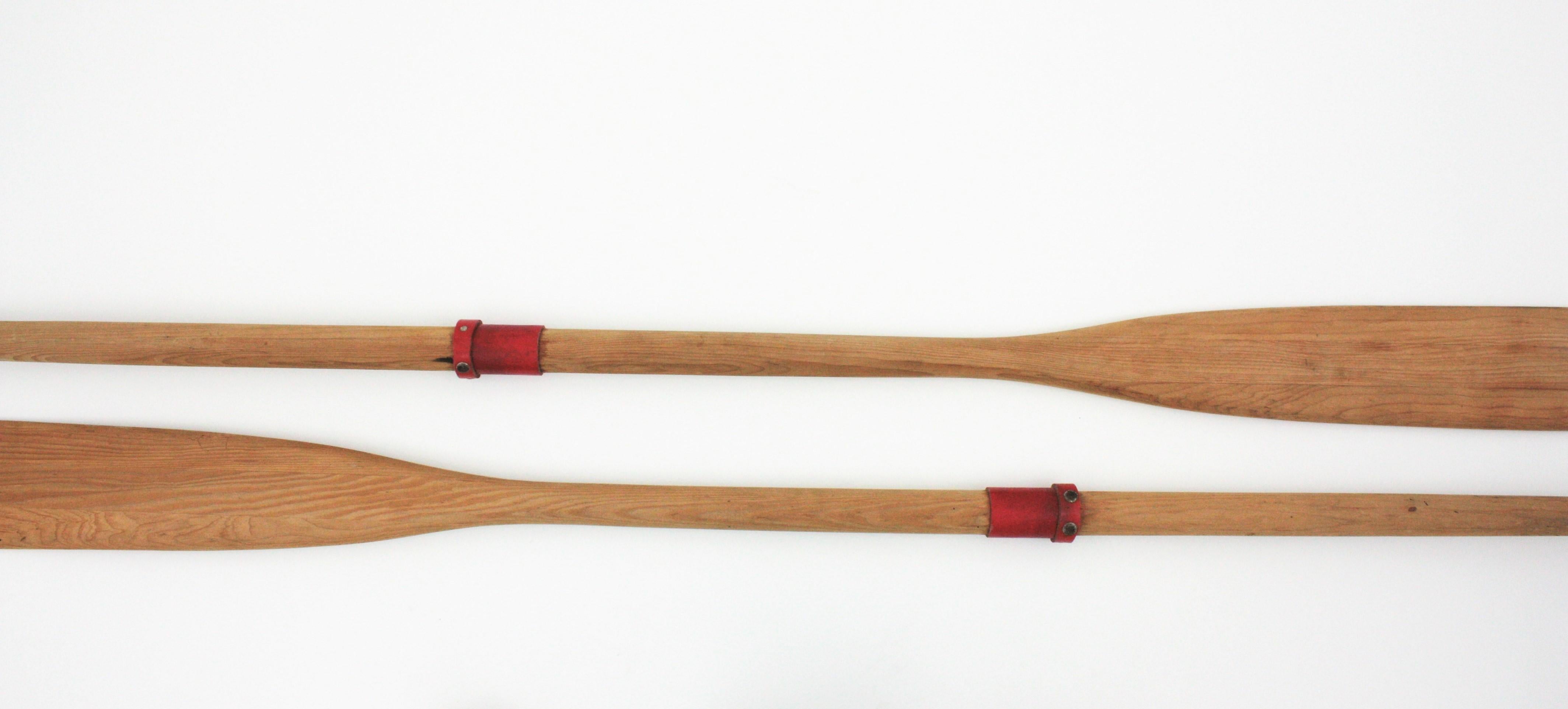 Pair of Spanish Boat Oars or Wooden Paddles 3