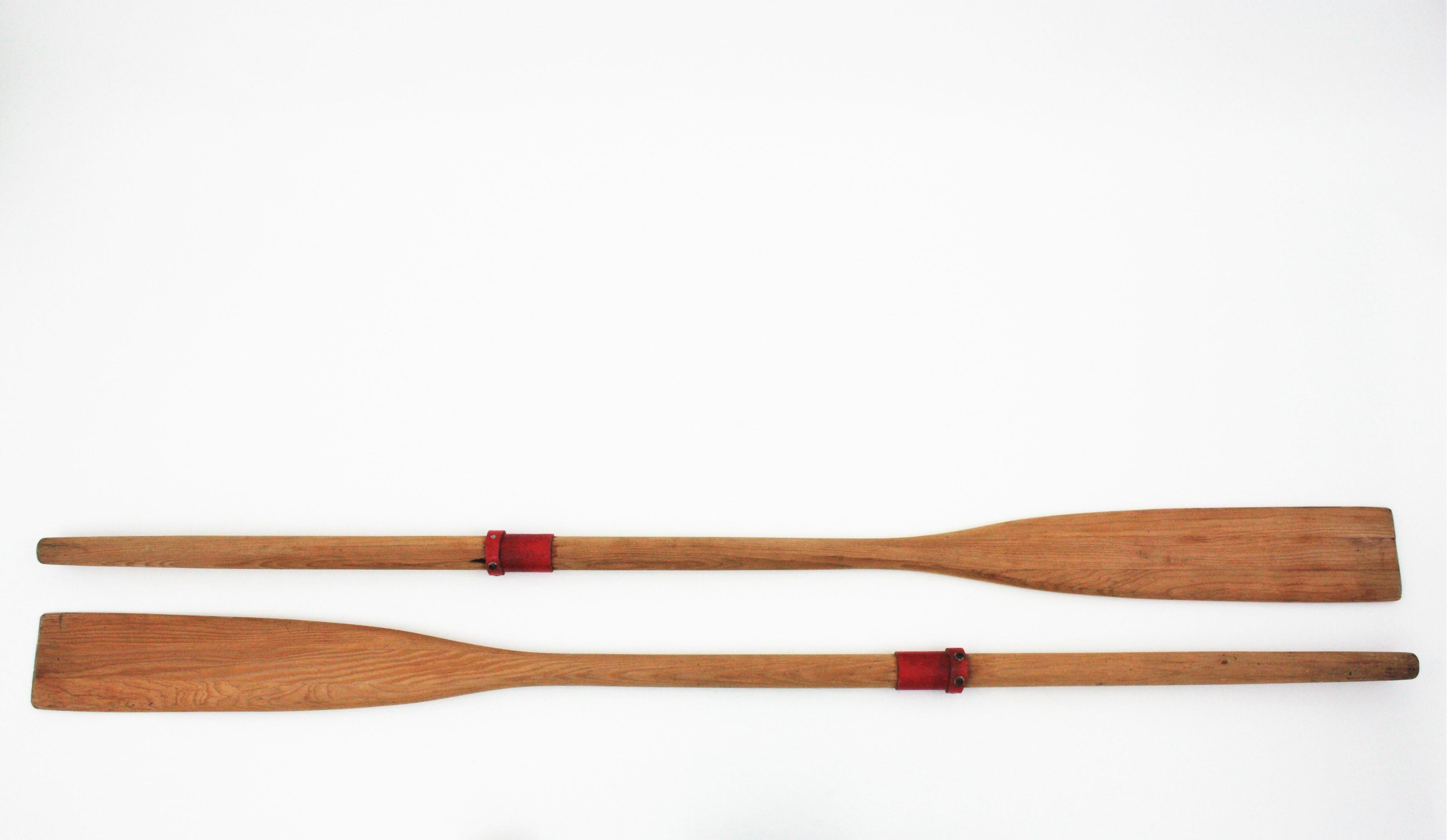 wooden boat oars