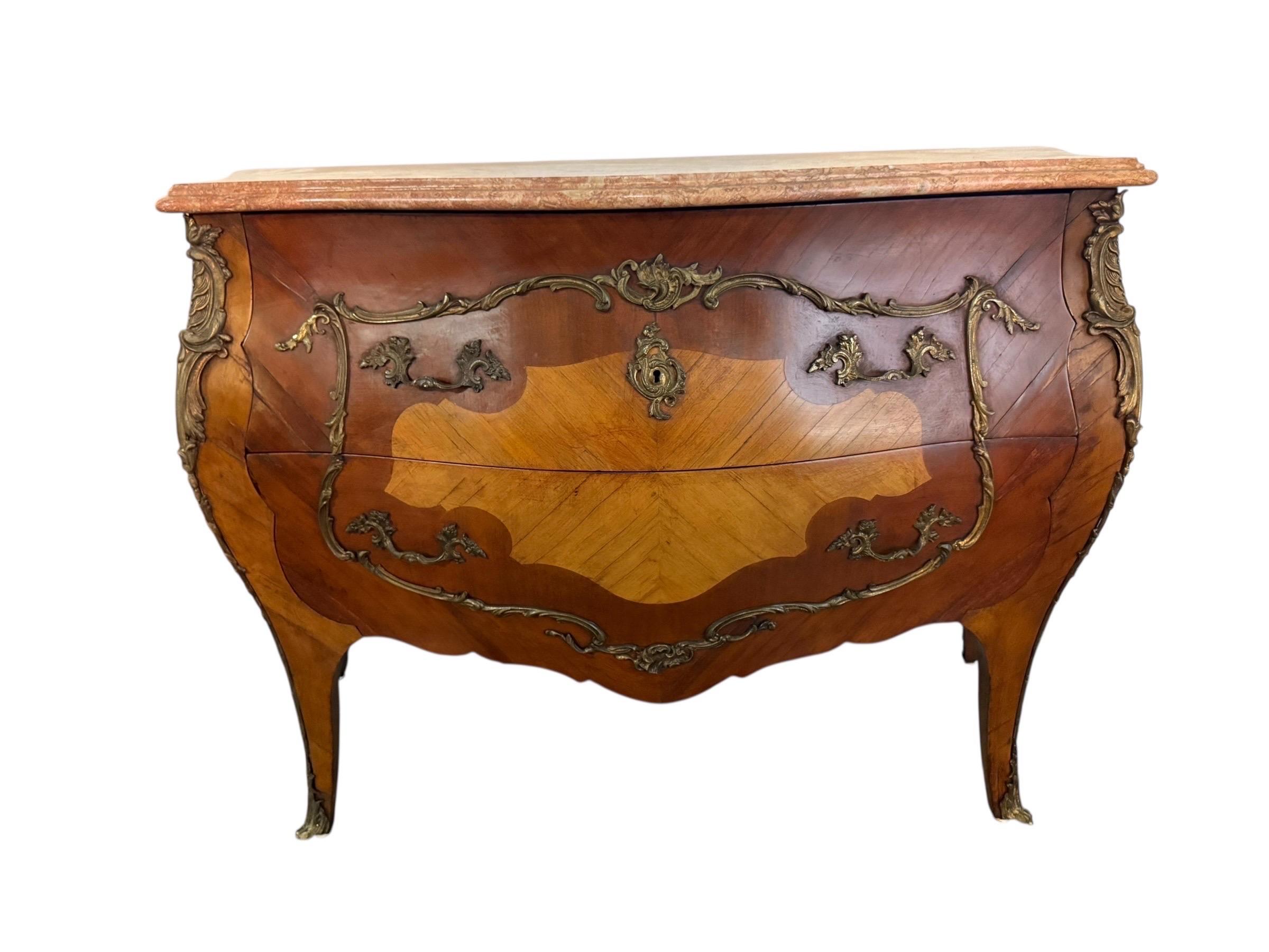 Pair of Spanish Bombe Chests with Portuguese Marble Tops For Sale 4