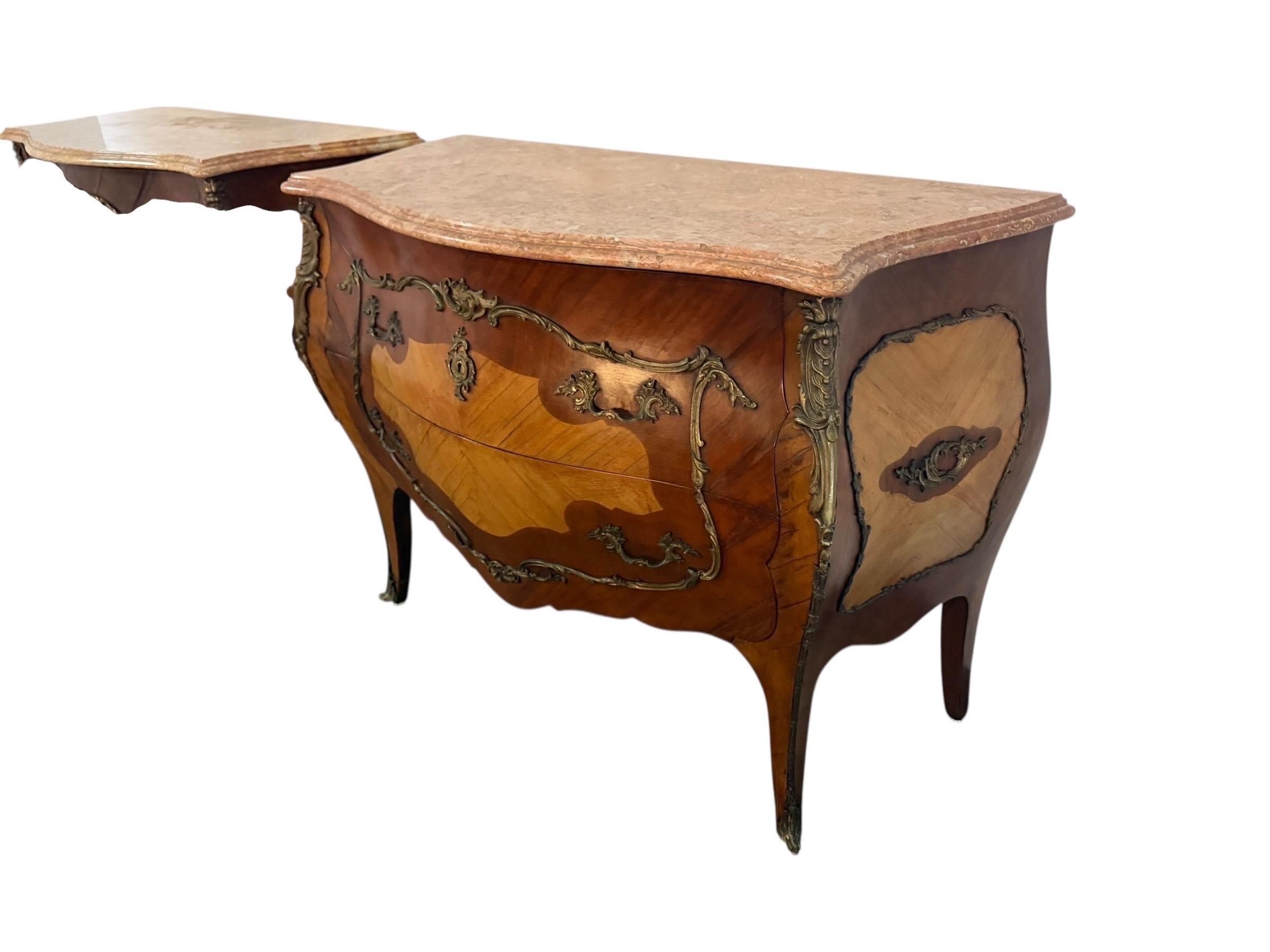Pair of Spanish Bombe Chests with Portuguese Marble Tops For Sale 7