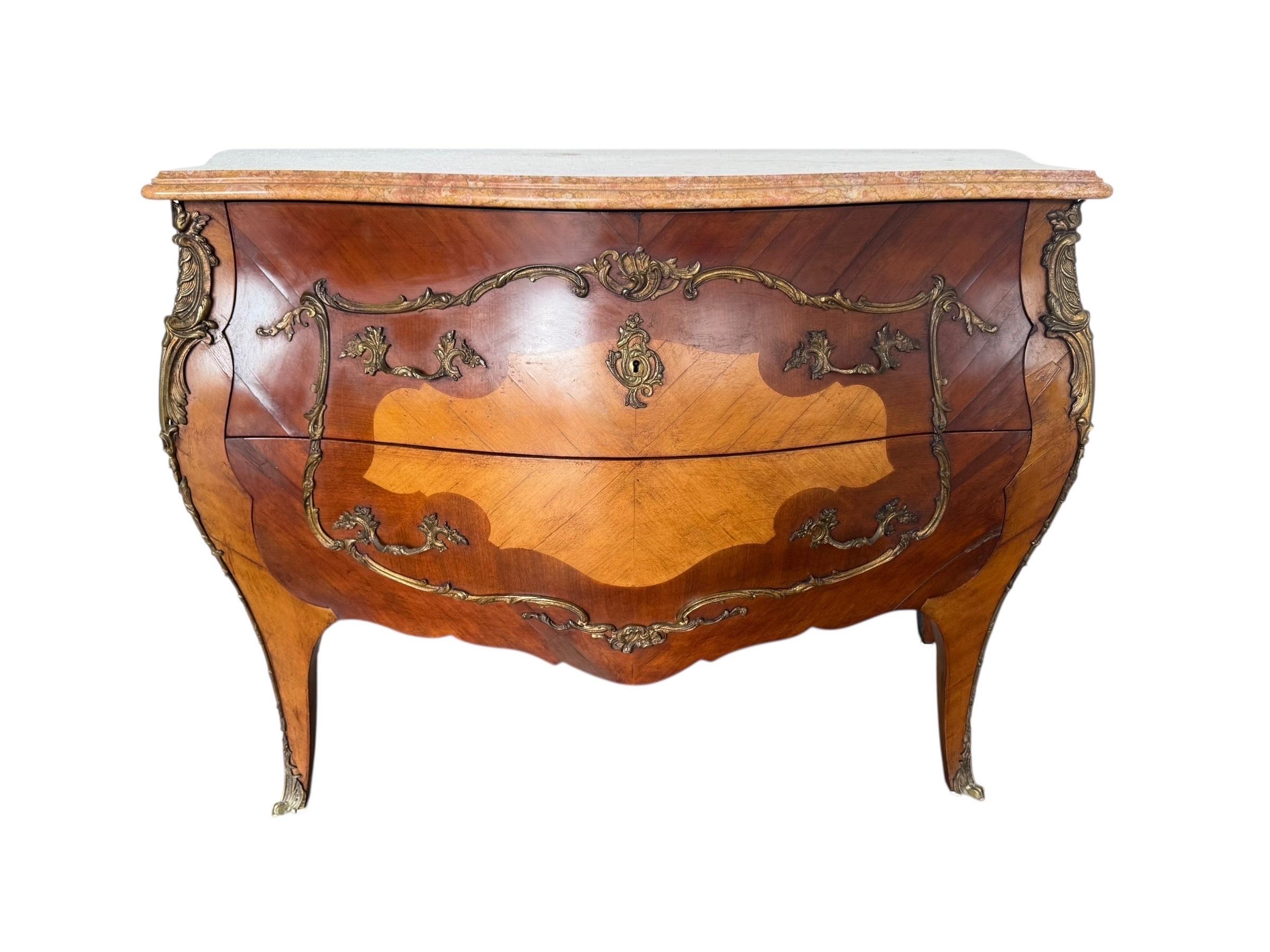 Pair of Spanish Bombe Chests with Portuguese Marble Tops For Sale 11