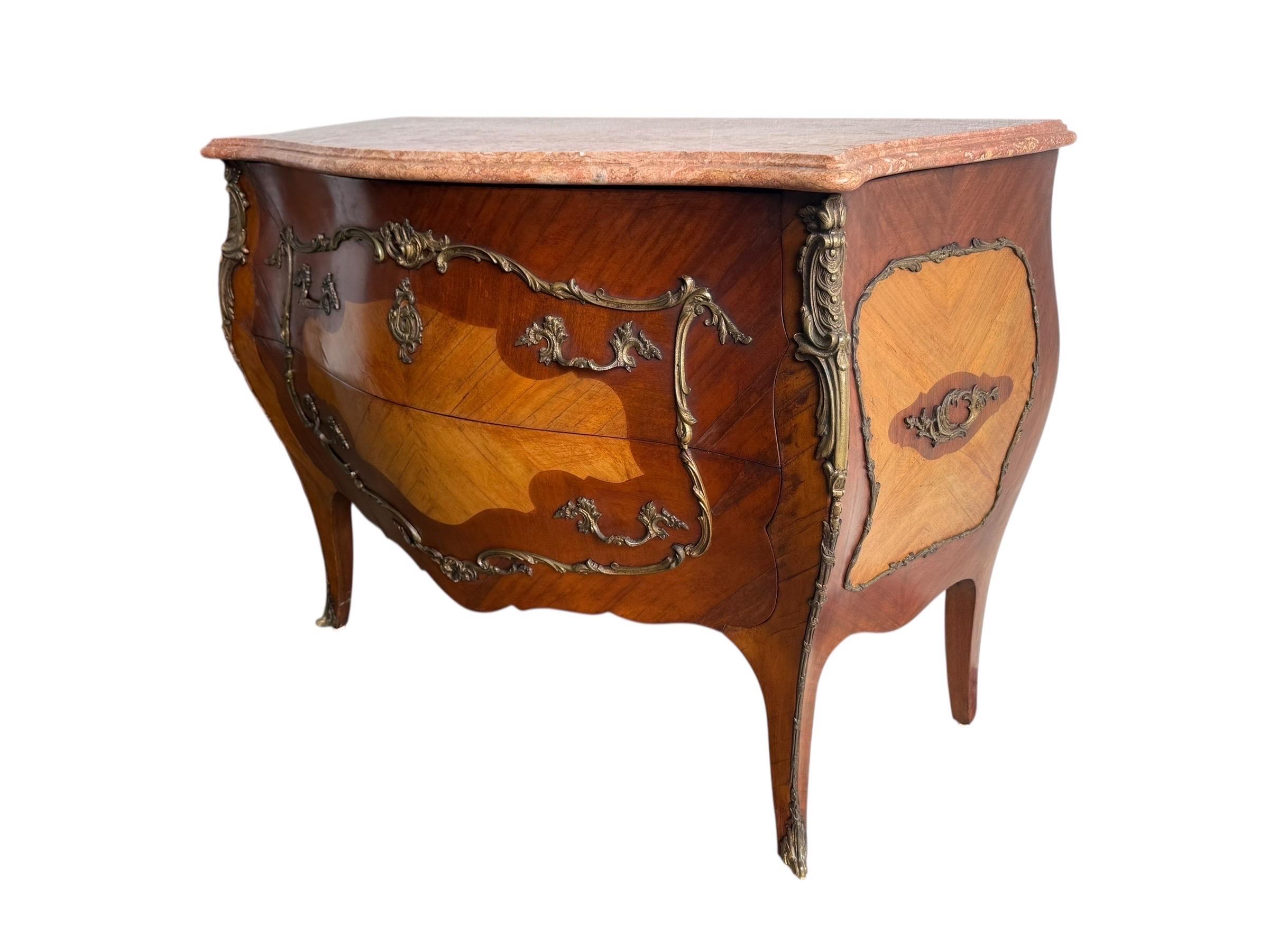 Pair of Spanish Bombe Chests with Portuguese Marble Tops For Sale 1