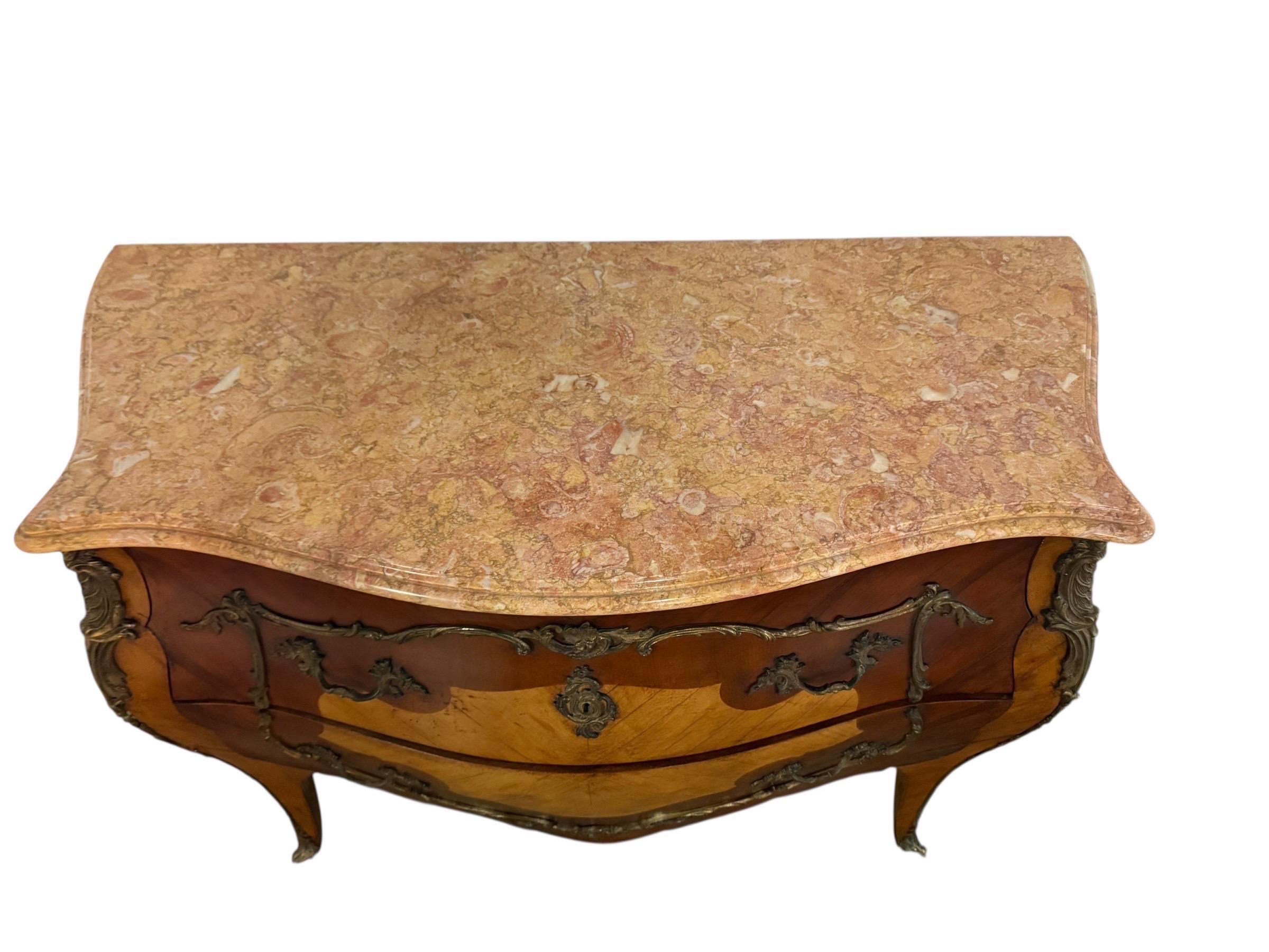 Pair of Spanish Bombe Chests with Portuguese Marble Tops For Sale 3