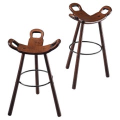 Pair of Spanish Brutalist Bar Stools