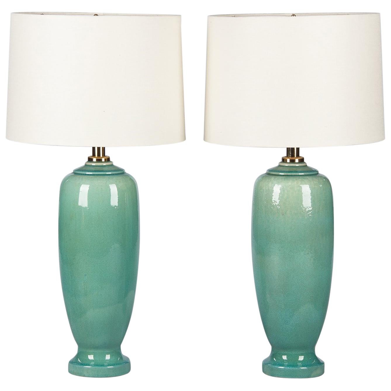 Paire de lampes en céramique espagnole de la division Acanto:: années 1960