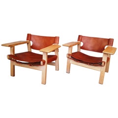 Pair of Spanish Chair by Børge Mogensen for Frederica, 1950s
