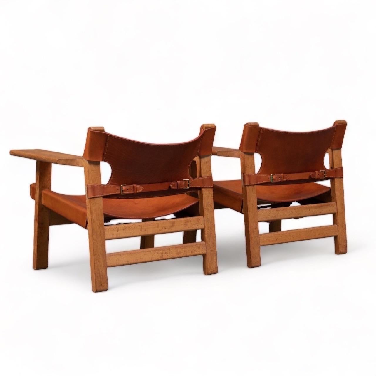 Pair of Spanish Chairs by Børge Mogensen, 1960s In Good Condition For Sale In Vienna, AT