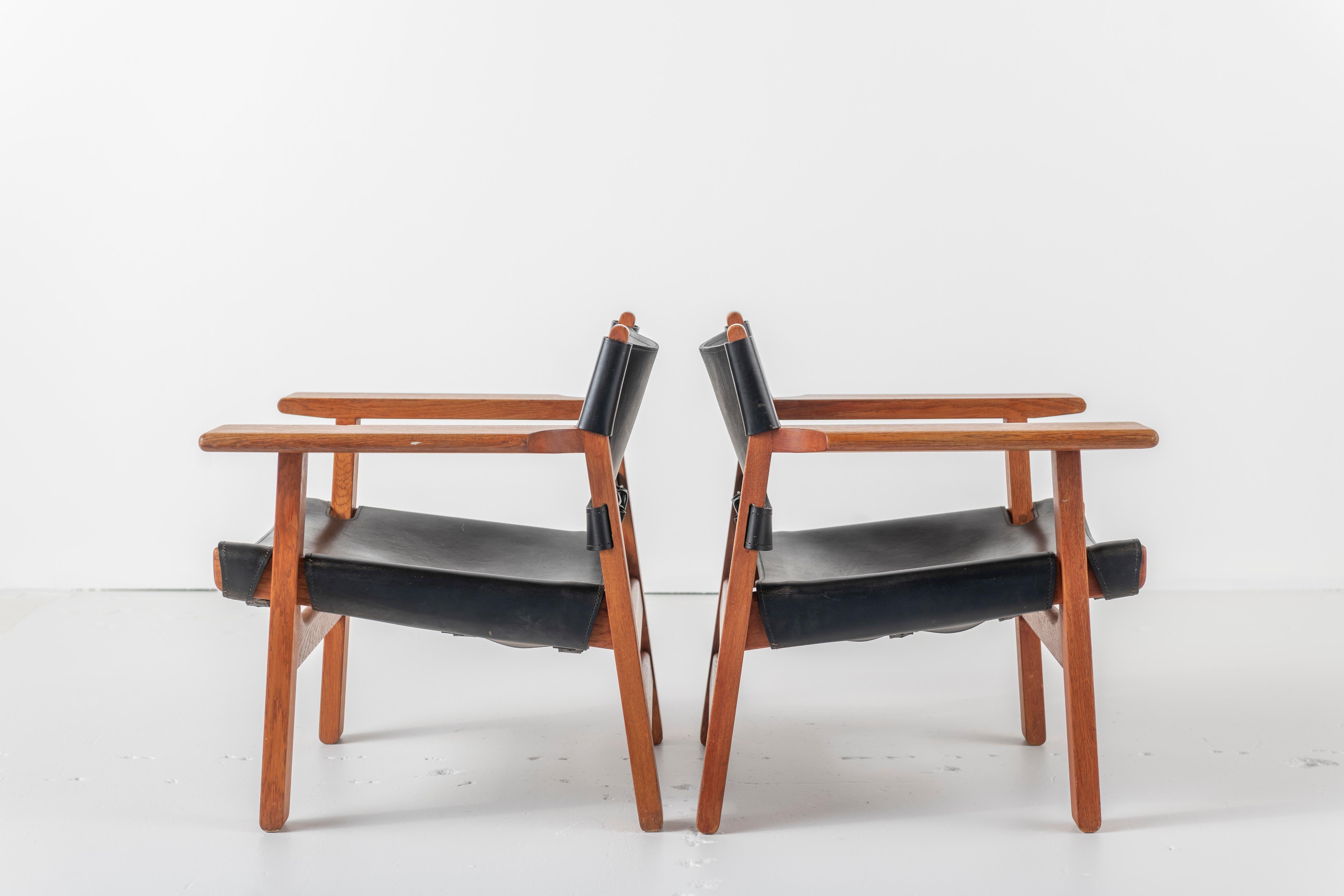 Mid-Century Modern Pair of Spanish Chairs by Børge Mogensen, 1960s