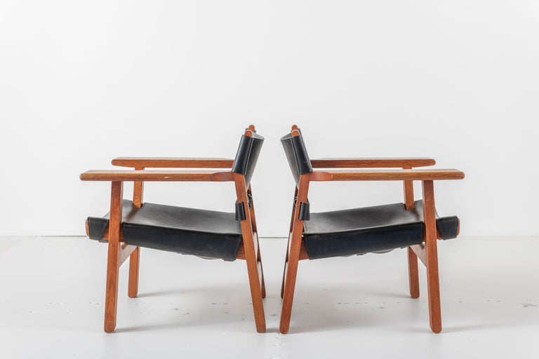 Pair of Spanish Chairs by Børge Mogensen, 1960s In Good Condition For Sale In San Francisco, CA