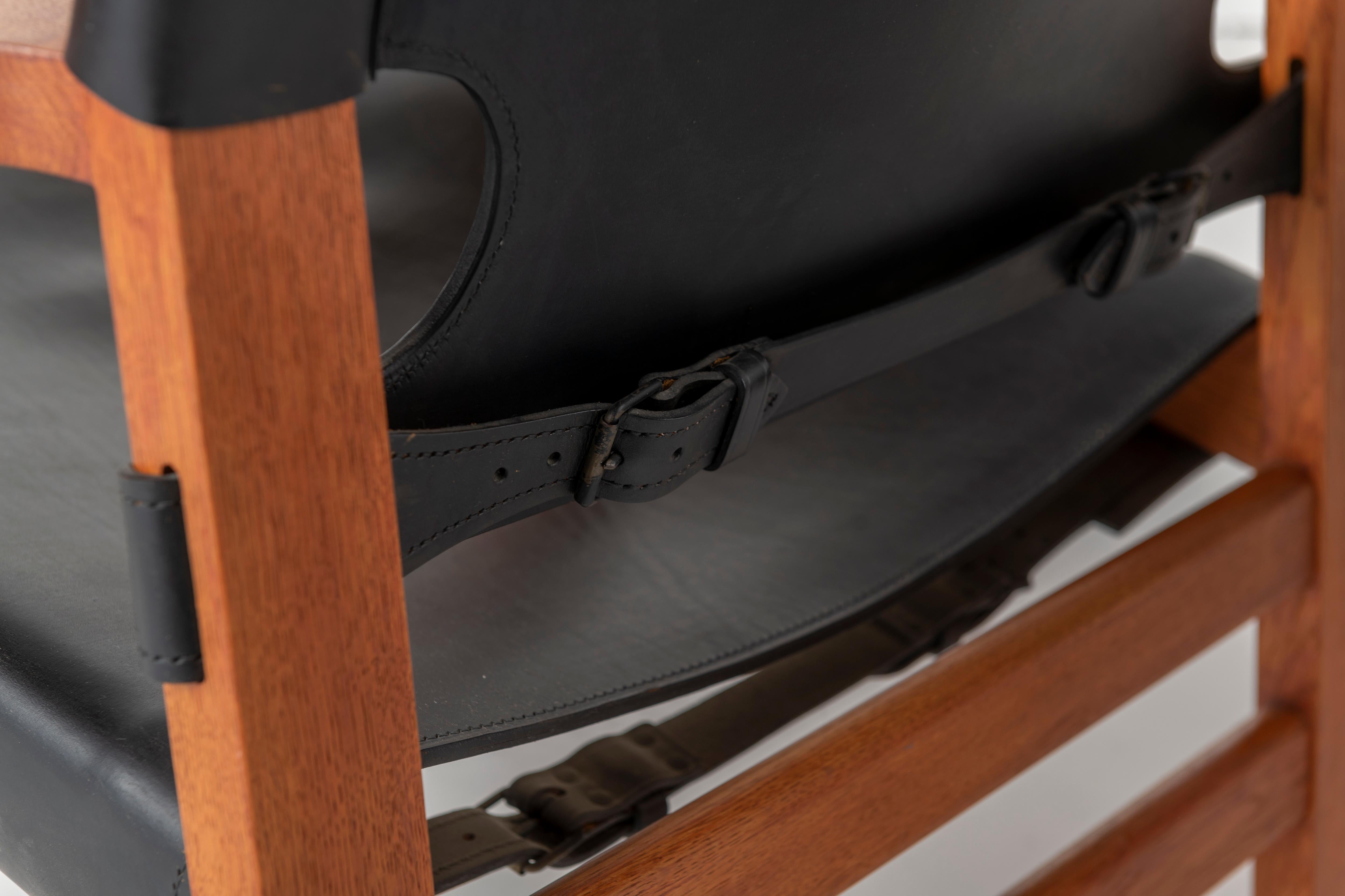 Leather Pair of Spanish Chairs by Børge Mogensen, 1960s