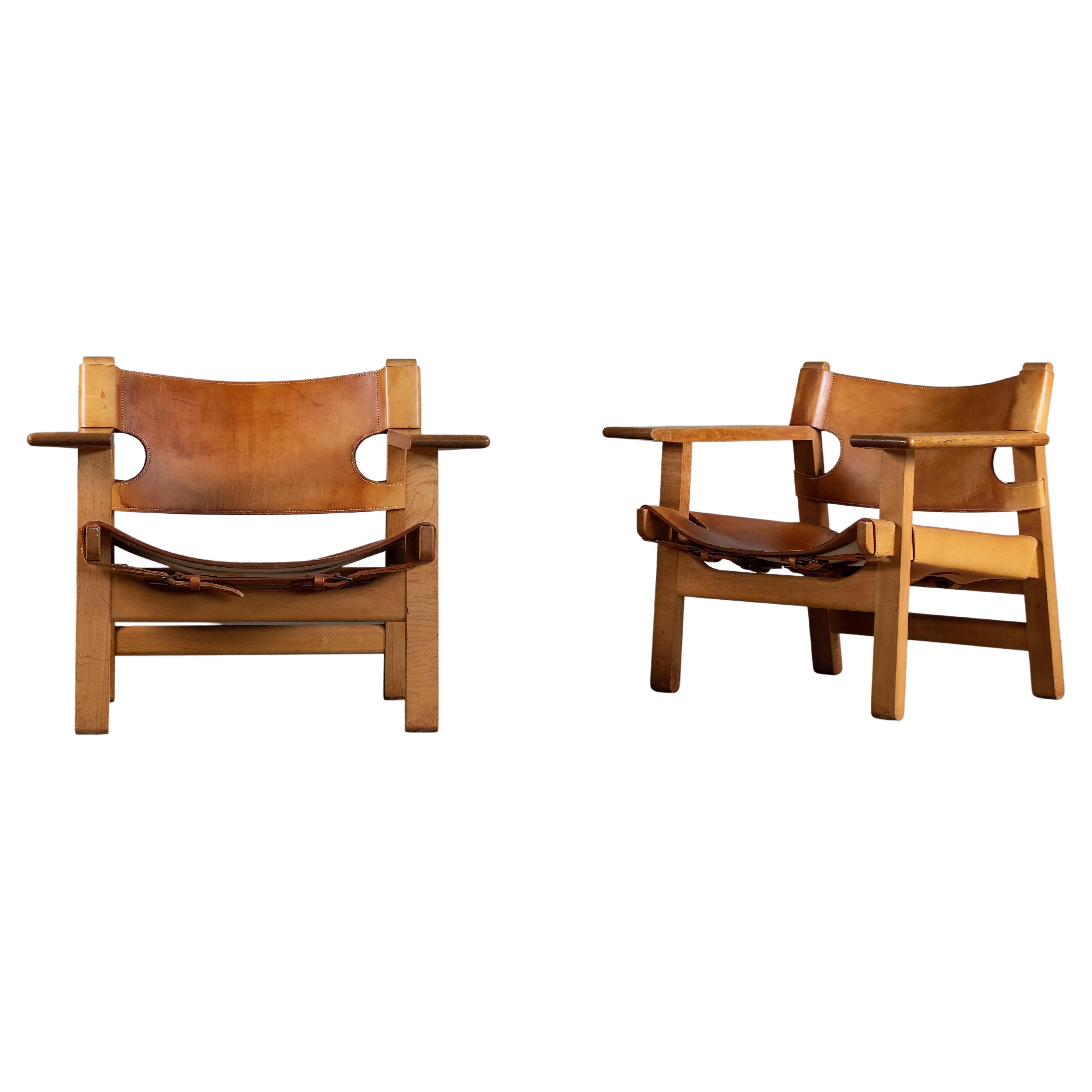 Pair of Spanish Chairs by Børge Mogensen, 1960s