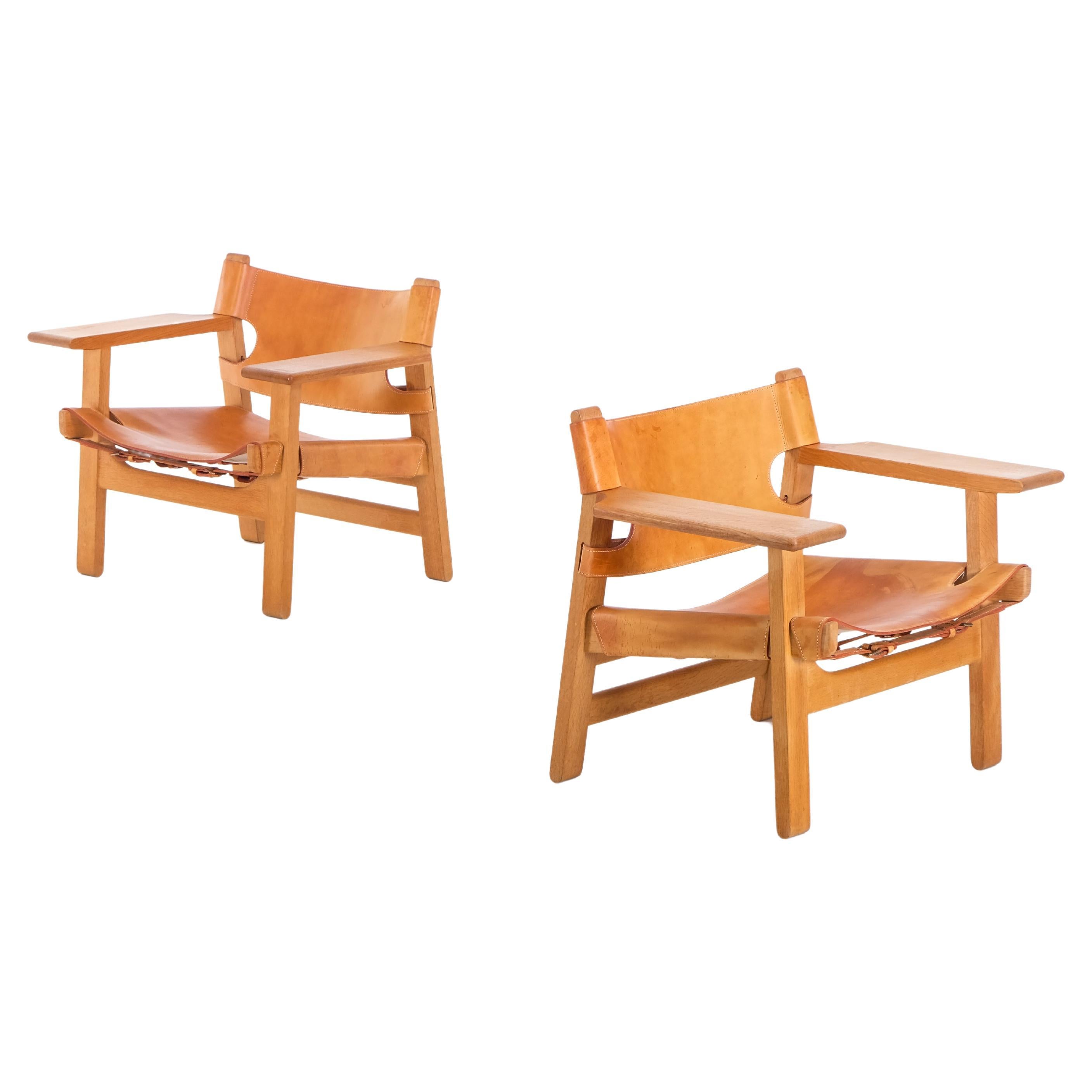 Pair of Spanish Chairs by Børge Mogensen, 1960s For Sale