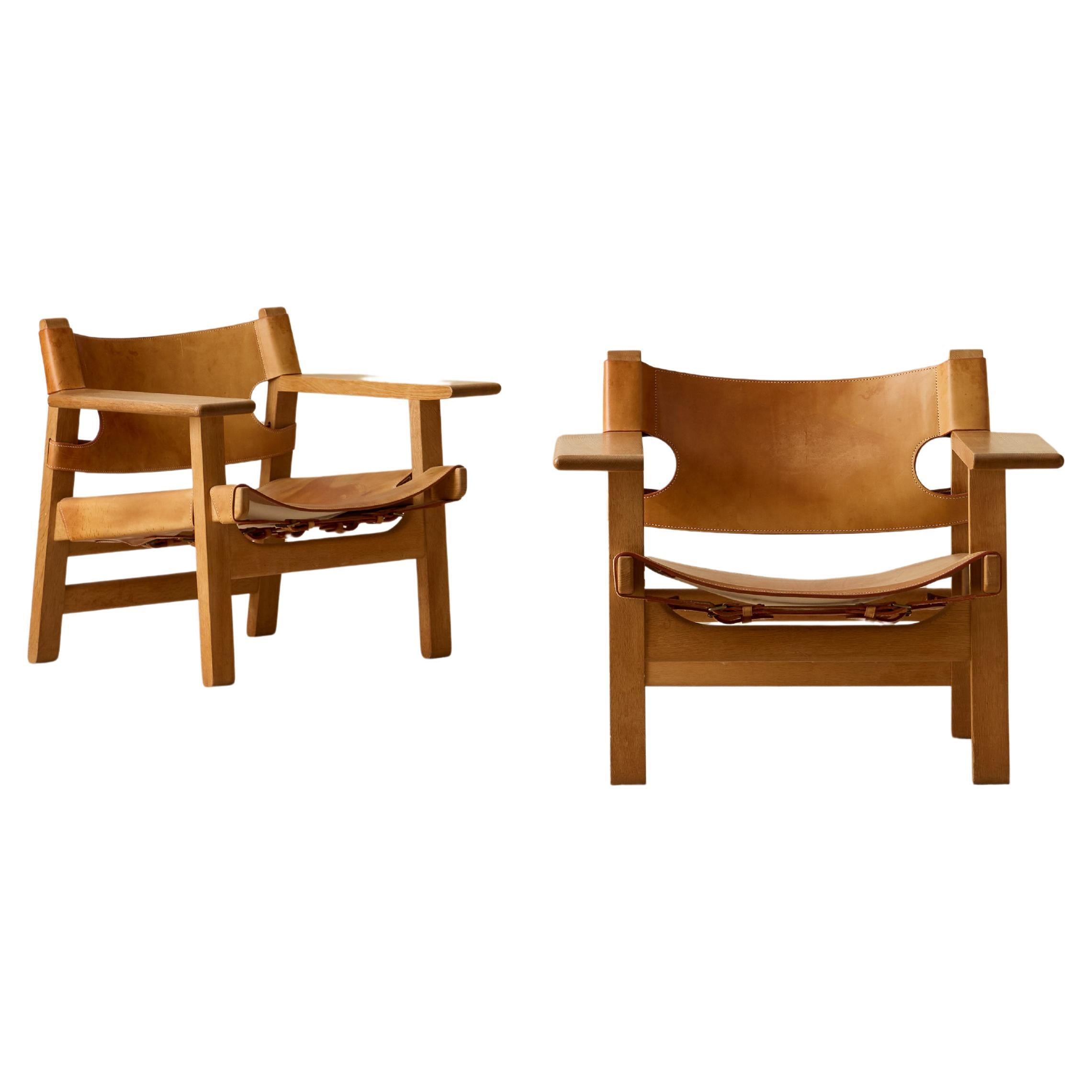 Paire de chaises espagnoles par Børge Mogensen, années 1960 en vente