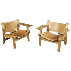 Vintage Pair of Spanish Chairs Designed by Børge Mogensen