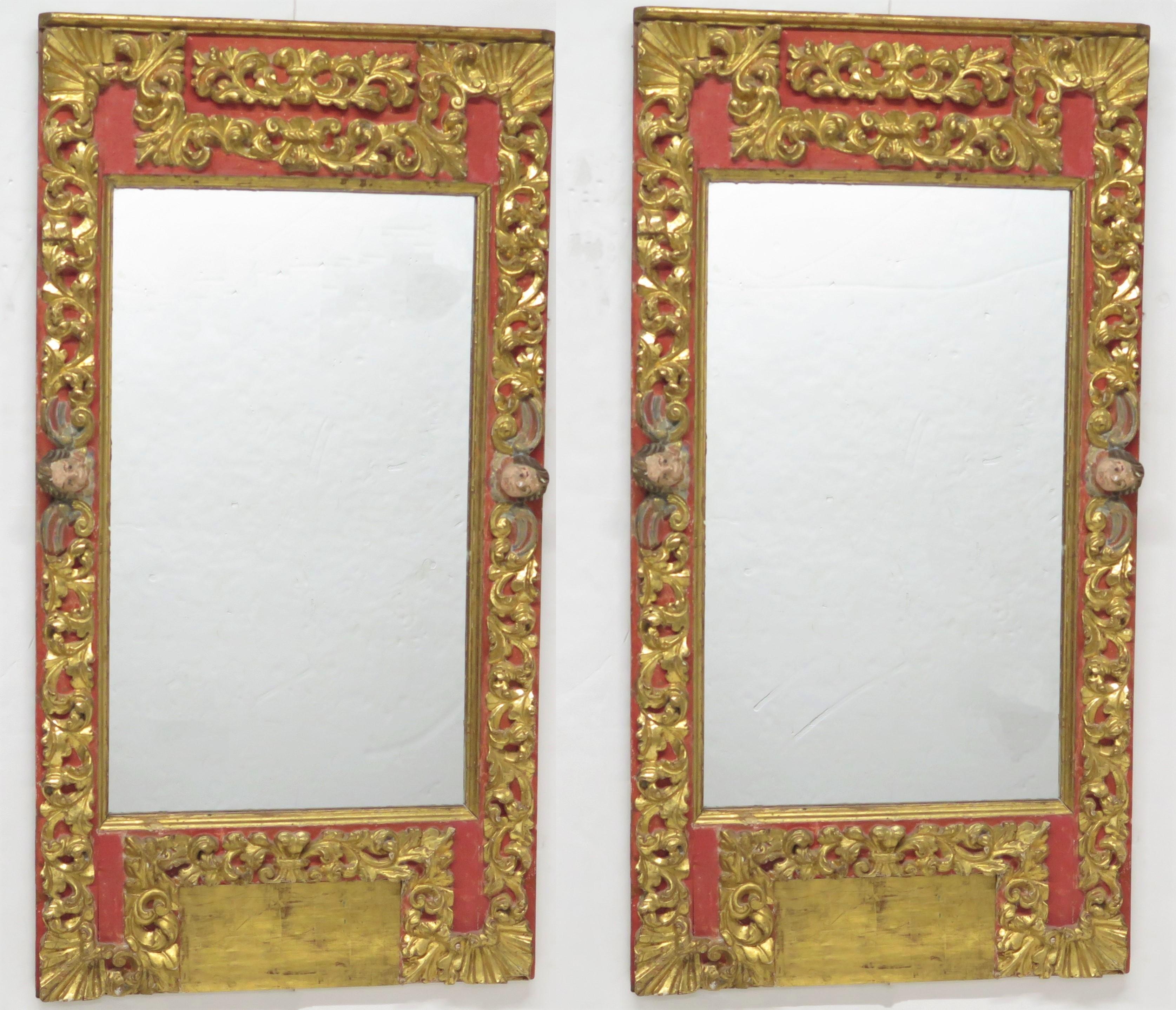 Paire de miroirs coloniaux/baroques espagnols en vente 6