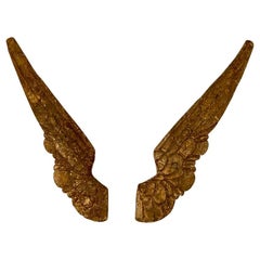 Pair of Spanish Colonial Carved Giltwood Angel Wings