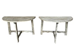Pair Of Spanish Demi Lune Console Tables