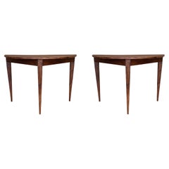 Pair of Spanish Demilune High Console Table