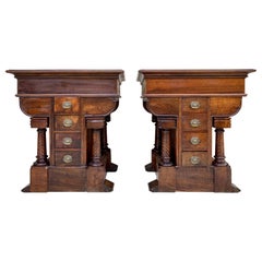 Pair of Spanish Empire Revival Console Tables with Spiral Columns, 1890s