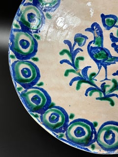 Pair of Spanish Fajalauza Pottery Bowls with Bird and Pomegranate Motifs - 14.6