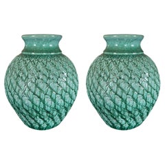 Pair of Spanish Glazed Urns