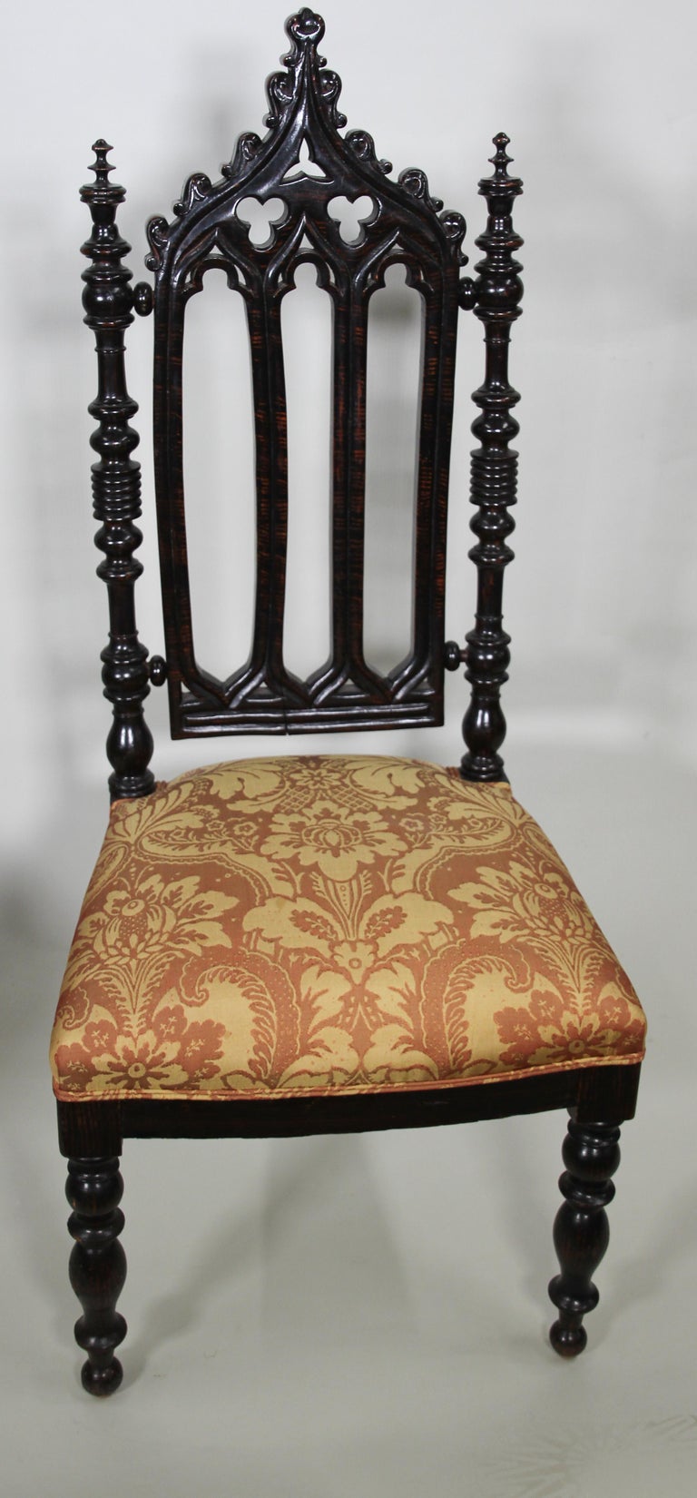 Pair of Spanish Moorish High Back Hall Chairs at 1stDibs