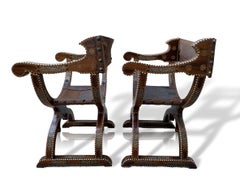 Pair of Spanish Hip-Joint Chairs, 19th Century