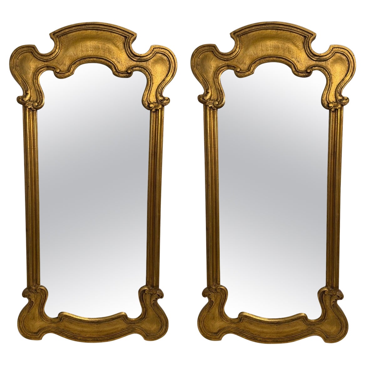 Pair of Spanish Hollywood Regency Gilt Mirrors