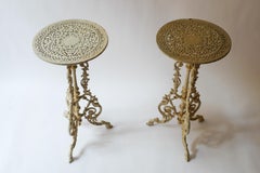 Pair of White Spanish Iron Garden Pedestals