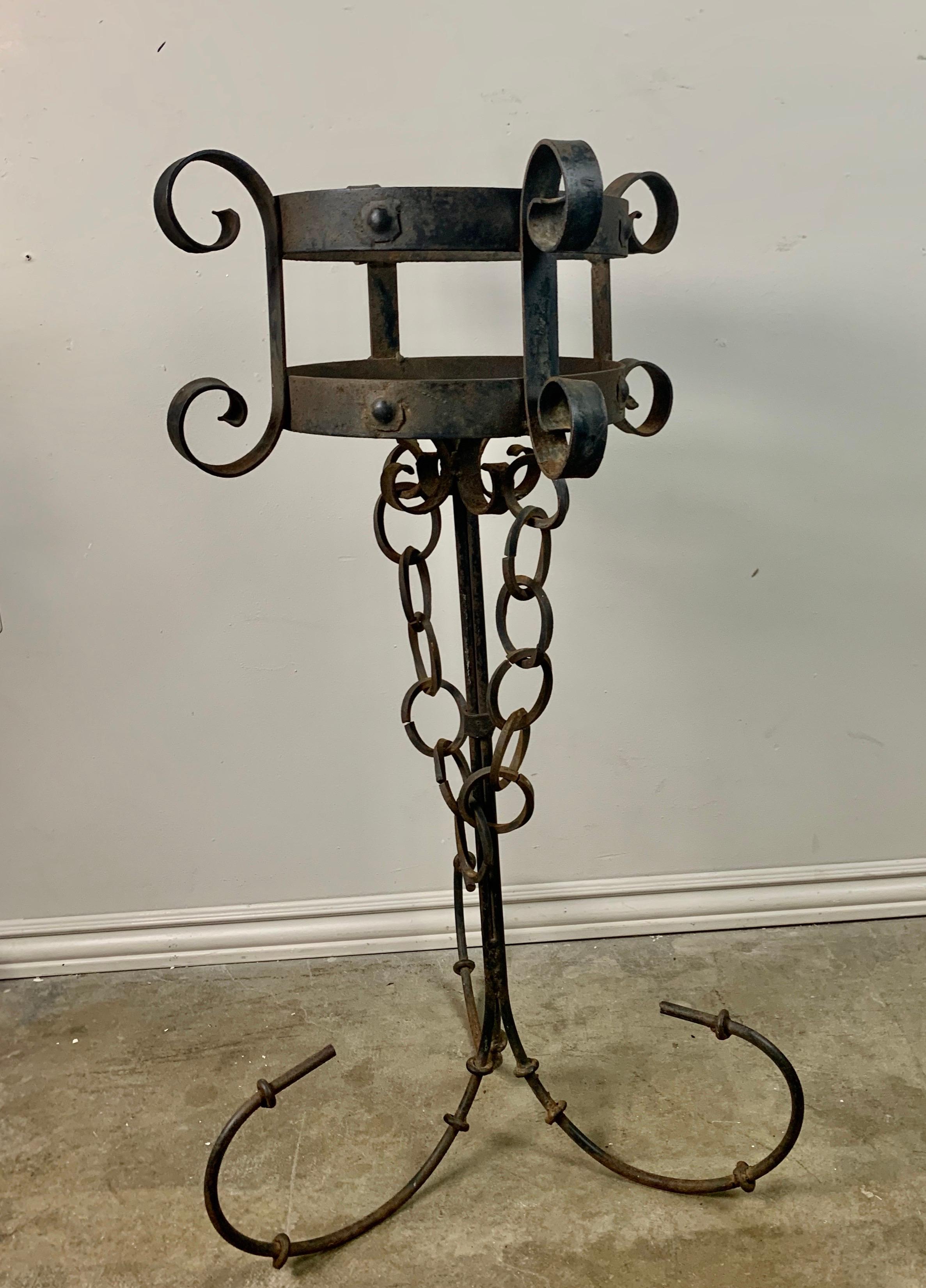 Spanish Colonial Pair of Spanish Iron Planters For Sale