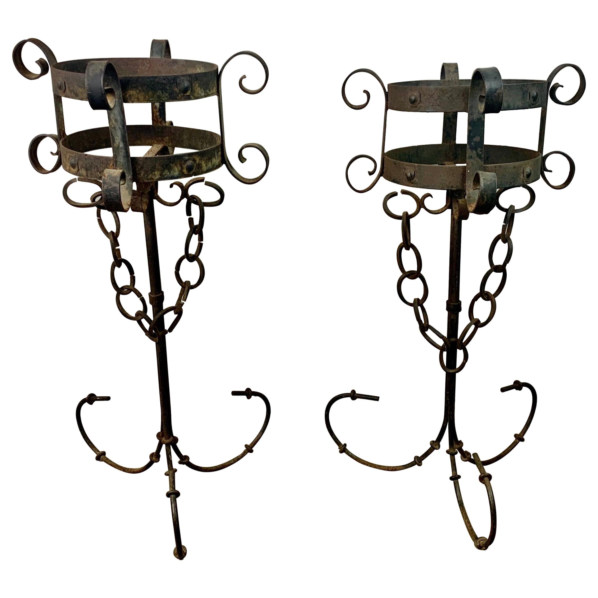 Pair of Spanish Iron Planters