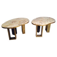 Pair of Spanish Mid-Century Modern Agate Coffee Tables, 1972