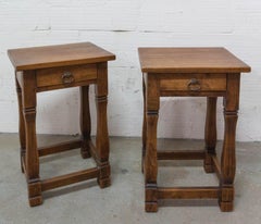 Pair of Spanish Nightstands Side Cabinets Bedside Tables Midcentury