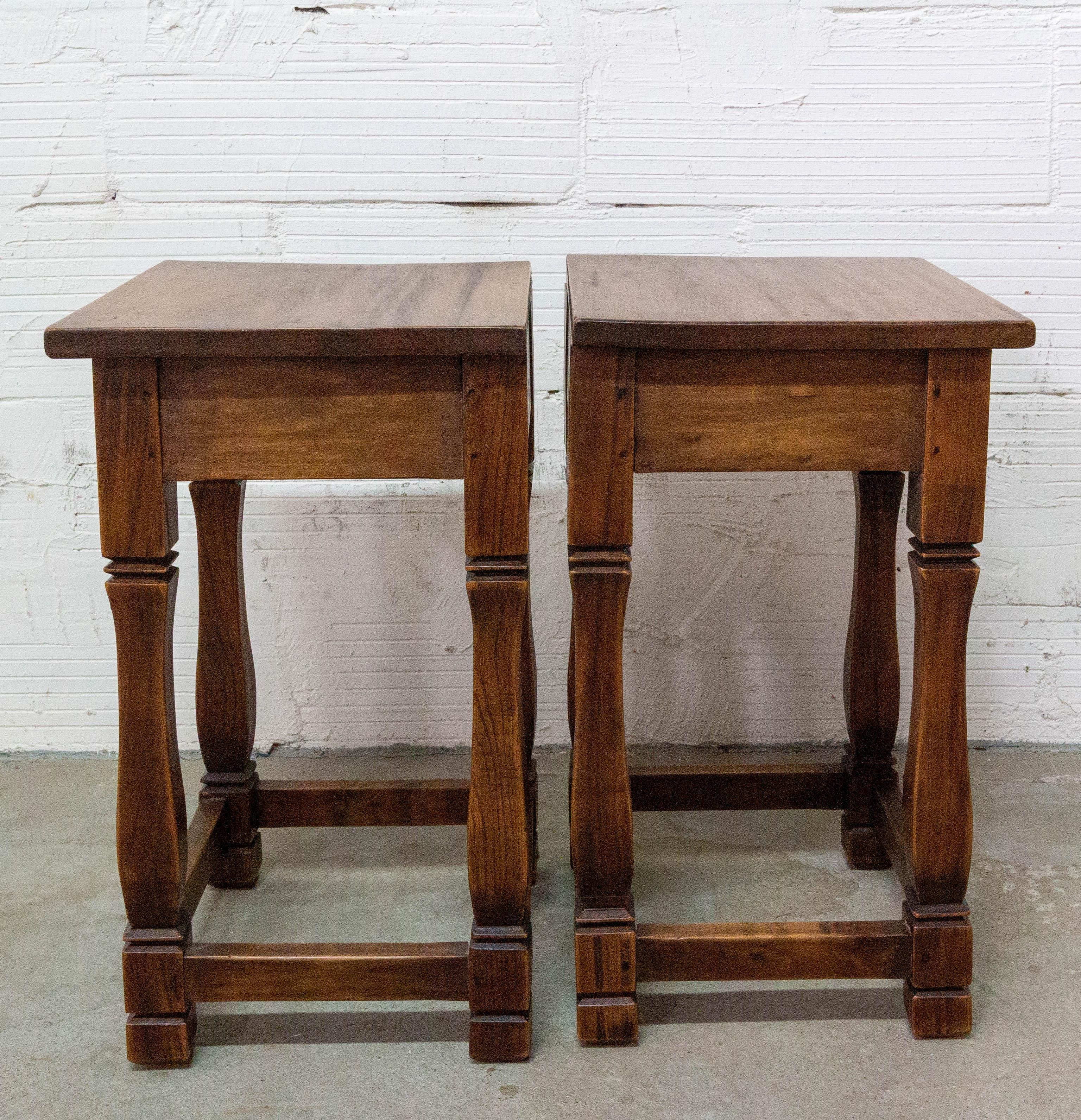 20th Century Pair of Spanish Nightstands Side Cabinets Bedside Tables Midcentury