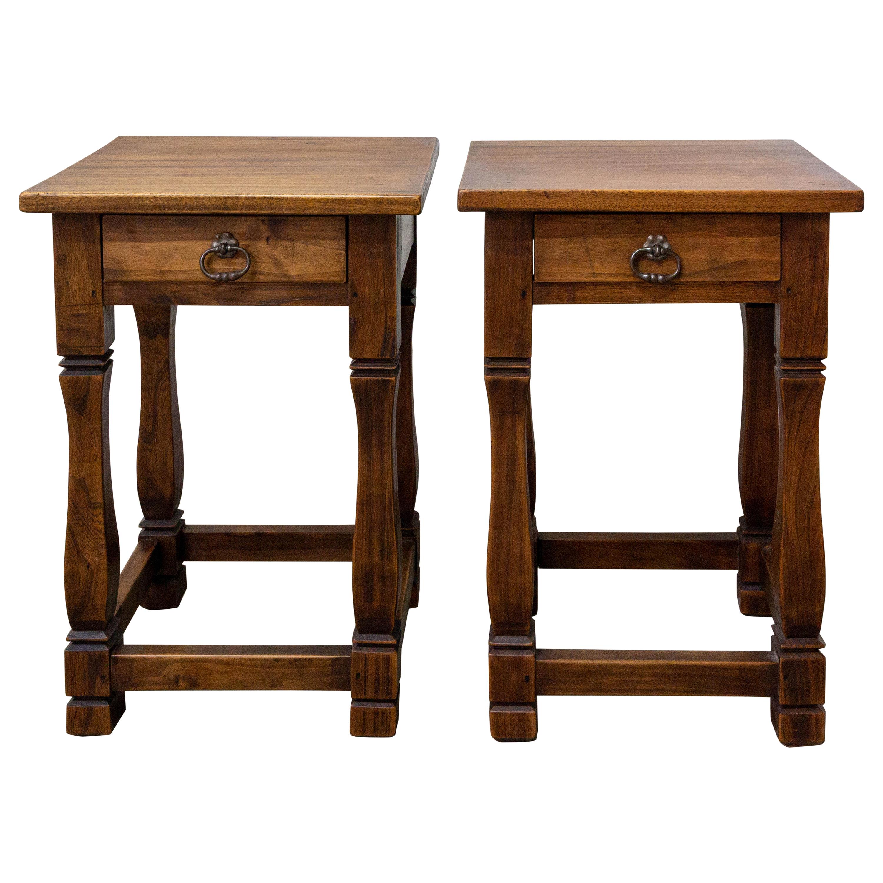 Pair of Spanish Nightstands Side Cabinets Bedside Tables Midcentury