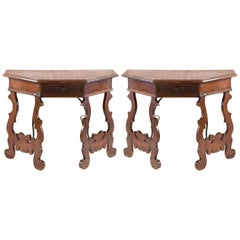 Pair of Spanish Oak Console Tables