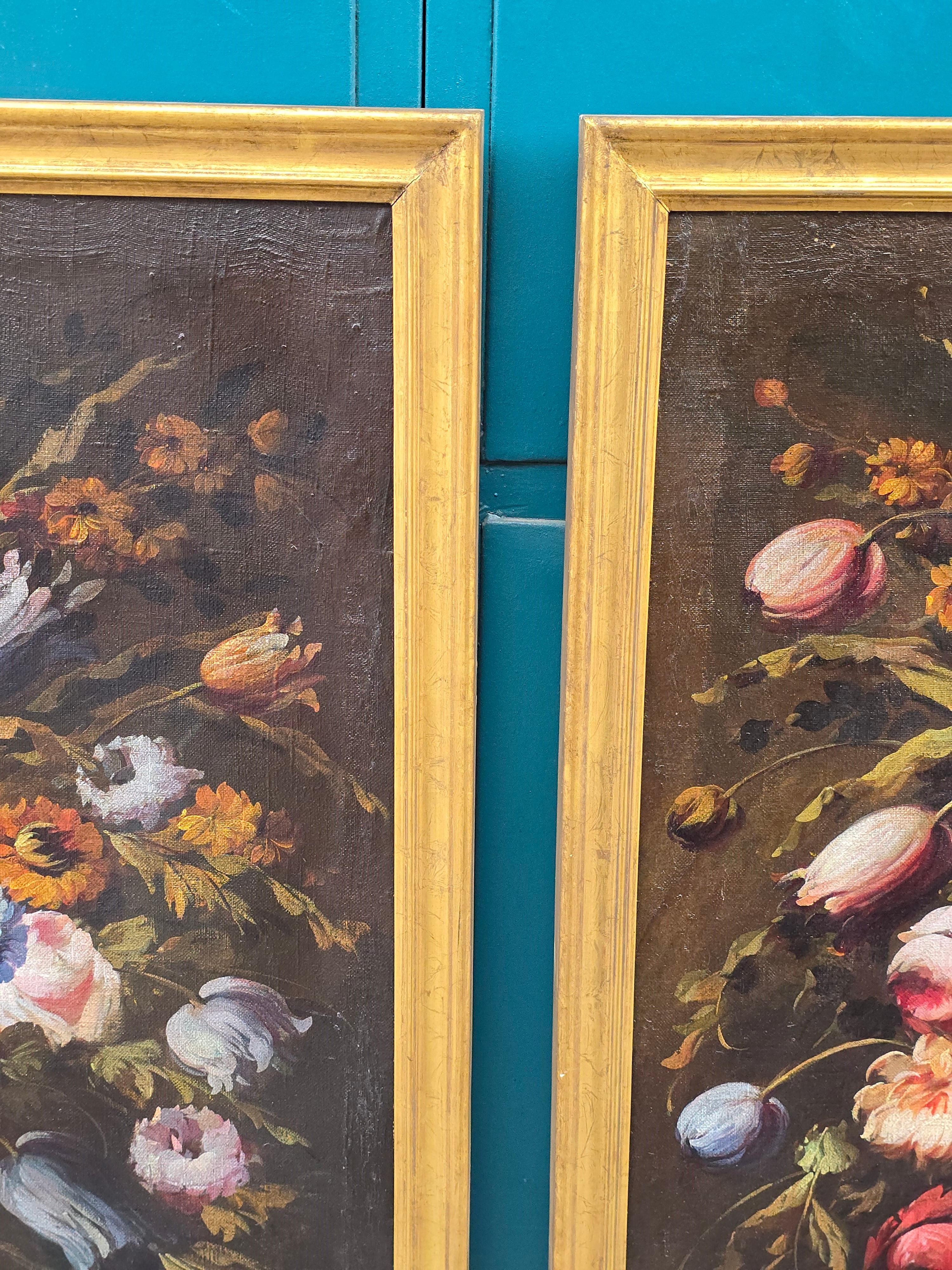 Ein Paar spanische Blumengemälde in Öl auf Leinwand von J. Palomar, datiert 1964 im Angebot 5