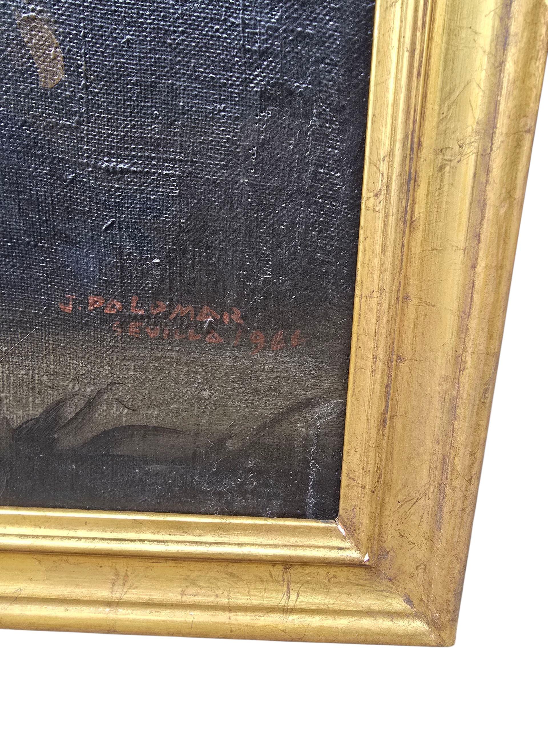 Ein Paar spanische Blumengemälde in Öl auf Leinwand von J. Palomar, datiert 1964 im Angebot 1