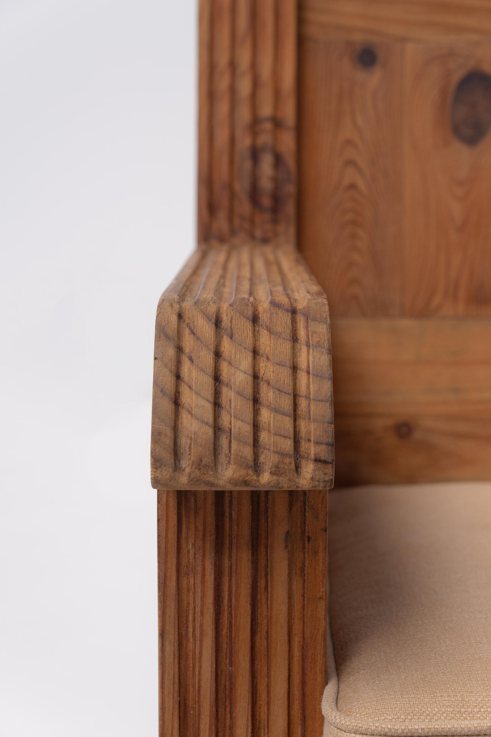 Paar Chalet Chic Stühle aus spanischer Kiefer, 1960er Jahre (Wolle) im Angebot