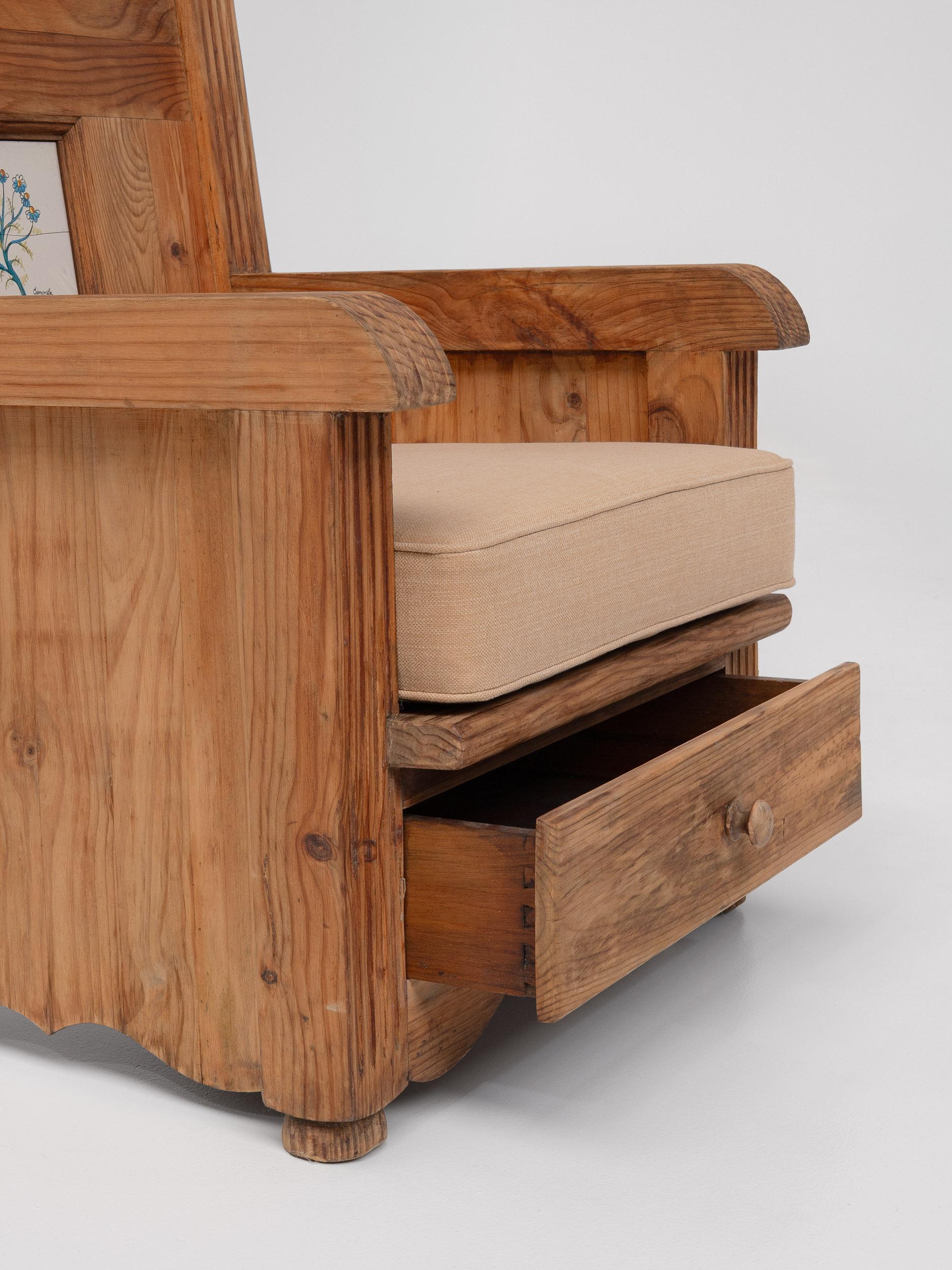 Paar Chalet Chic Stühle aus spanischer Kiefer, 1960er Jahre im Angebot 1