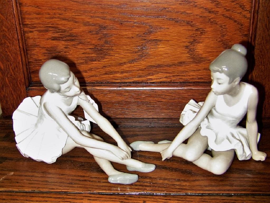 Hand-Painted Pair of Spanish Porcelain Ballet Dancers by Nao