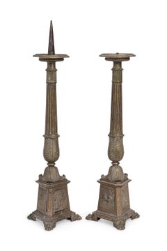 Pair of Spanish Renaissance Altar Candlesticks