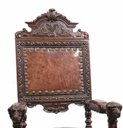 Paire de fauteuils espagnols de style Renaissance du 19ème siècle