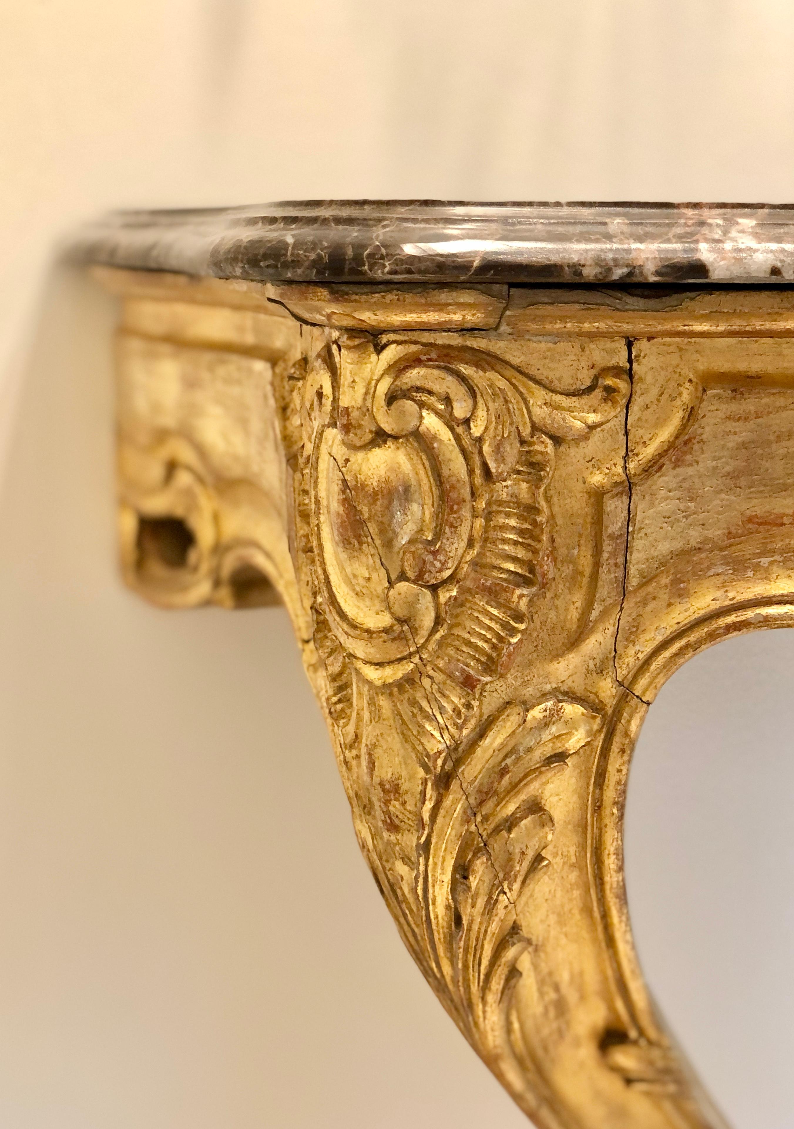 Pair of Spanish Rococo, Louis XV Style Console Tables In Good Condition For Sale In Madrid, MD