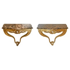 Pair of Spanish Rococo, Louis XV Style Console Tables