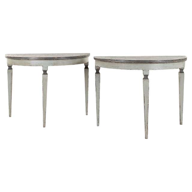 Bluestone Table Pair Of French Maison Baguès Wrought Iron Neoclassical Style Console ...